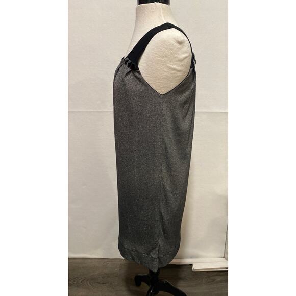 KLD Signature Women’s Medium Black Jeweled Sleeveless Silver Shift Party Dress - Picture 3 of 11